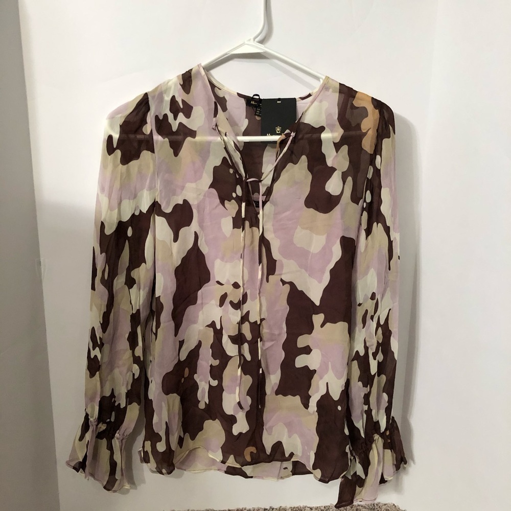 🆕Massimo Dutti Purple/Brown Blouse Size 2